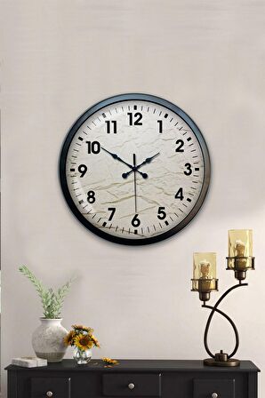 40 Cm Siyah Metal Klasik Duvar Saati