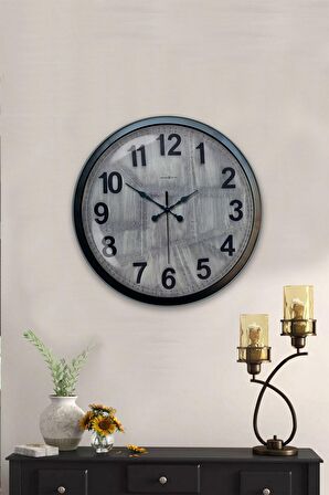 40 Cm Siyah Metal Klasik Duvar Saati