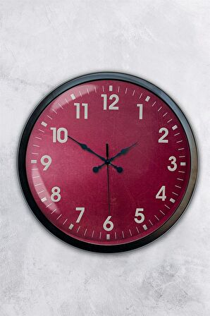 40 Cm Siyah Metal Klasik Duvar Saati