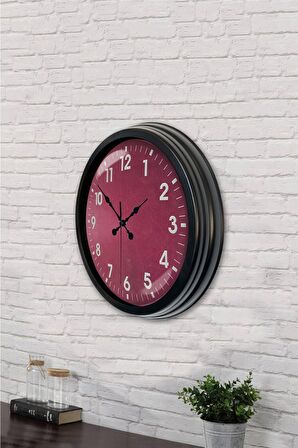 40 Cm Siyah Metal Klasik Duvar Saati