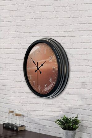 40 Cm Siyah Metal Klasik Duvar Saati