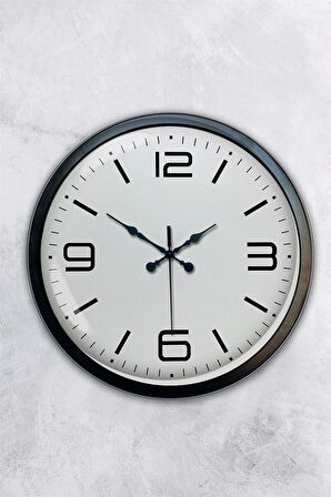 40 Cm Siyah Metal Klasik Duvar Saati