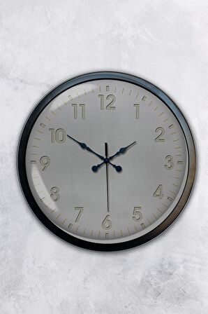 40 Cm Siyah Metal Klasik Duvar Saati
