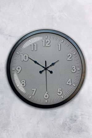 40 Cm Siyah Metal Klasik Duvar Saati