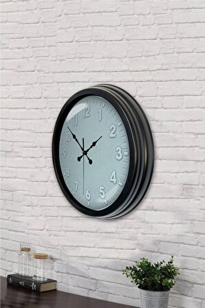 40 Cm Siyah Metal Klasik Duvar Saati