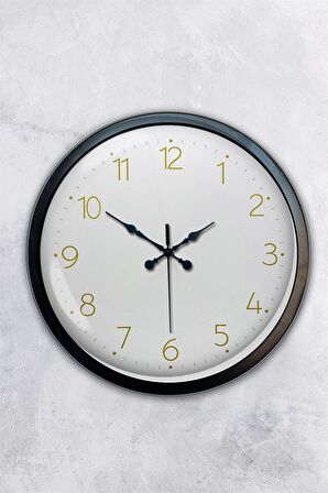 40 Cm Siyah Metal Klasik Duvar Saati