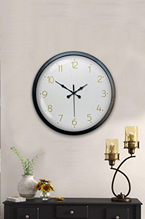 40 Cm Siyah Metal Klasik Duvar Saati