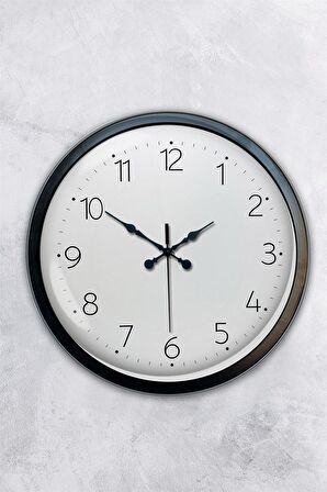 40 Cm Siyah Metal Klasik Duvar Saati