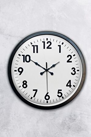 40 Cm Siyah Metal Klasik Duvar Saati