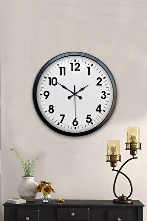 40 Cm Siyah Metal Klasik Duvar Saati