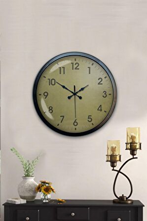 40 Cm Siyah Metal Klasik Duvar Saati