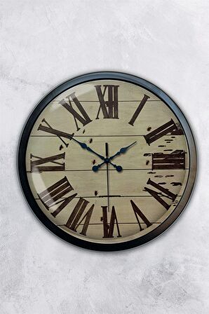 40 Cm Siyah Metal Klasik Duvar Saati