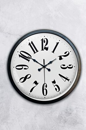 40 Cm Siyah Metal Klasik Duvar Saati