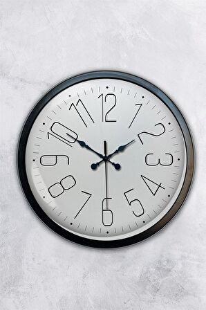 40 Cm Siyah Metal Klasik Duvar Saati