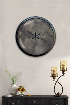 40 Cm Siyah Metal Klas Duvar Saati