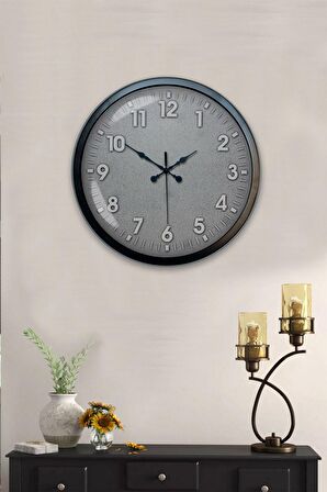 40 Cm Siyah Metal Klas Duvar Saati