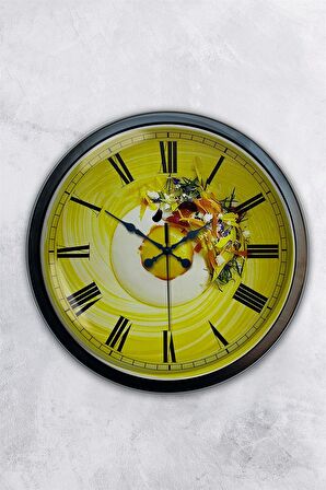 40 Cm Siyah Metal Kitchen Duvar Saati