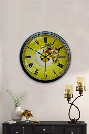 40 Cm Siyah Metal Kitchen Duvar Saati