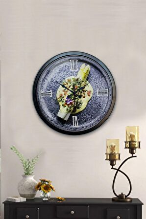 40 Cm Siyah Metal Kitchen Duvar Saati