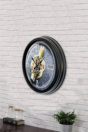 40 Cm Siyah Metal Kitchen Duvar Saati