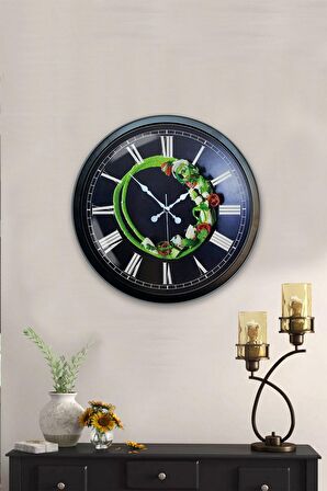 40 Cm Siyah Metal Kitchen Duvar Saati