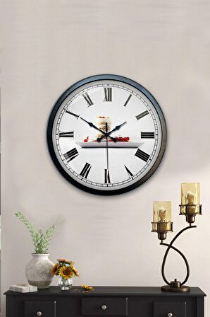40 Cm Siyah Metal Kitchen Duvar Saati