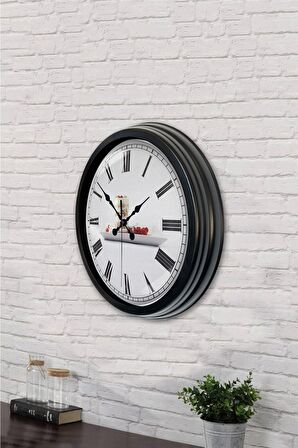 40 Cm Siyah Metal Kitchen Duvar Saati
