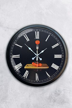 40 Cm Siyah Metal Kitchen Duvar Saati