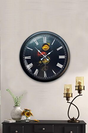 40 Cm Siyah Metal Kitchen Duvar Saati