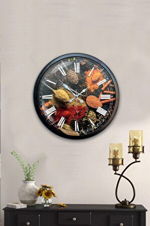 40 Cm Siyah Metal Kitchen Duvar Saati