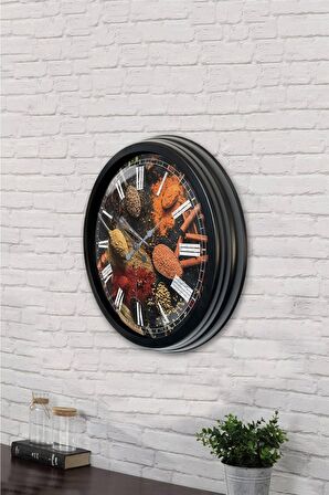 40 Cm Siyah Metal Kitchen Duvar Saati