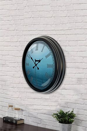 40 Cm Siyah Metal Kayyo Duvar Saati