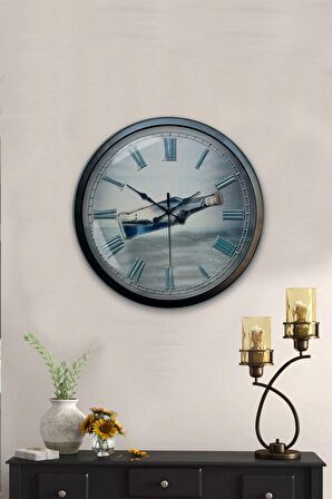40 Cm Siyah Metal Kayıp Duvar Saati