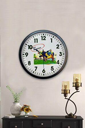 40 Cm Siyah Metal Kasap Duvar Saati