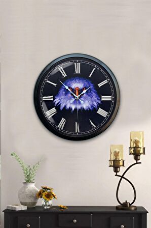 40 Cm Siyah Metal Kartal Duvar Saati