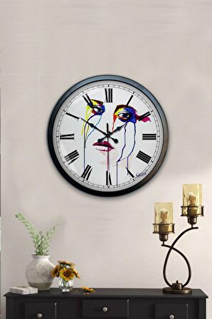 40 Cm Siyah Metal Karakter Duvar Saati