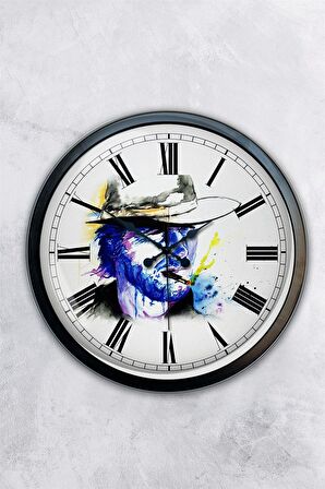 40 Cm Siyah Metal Karakter Duvar Saati