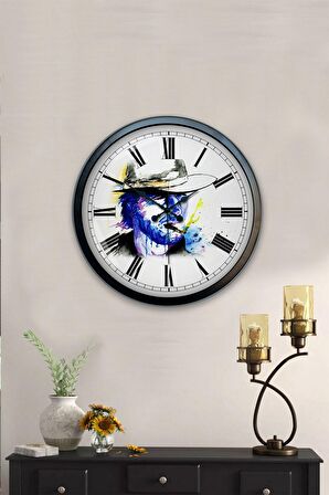 40 Cm Siyah Metal Karakter Duvar Saati