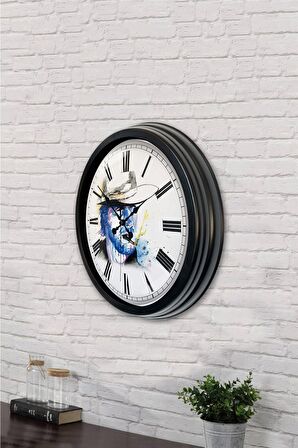 40 Cm Siyah Metal Karakter Duvar Saati