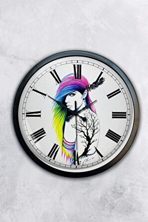 40 Cm Siyah Metal Karakter Duvar Saati