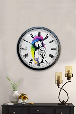 40 Cm Siyah Metal Karakter Duvar Saati