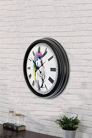 40 Cm Siyah Metal Karakter Duvar Saati