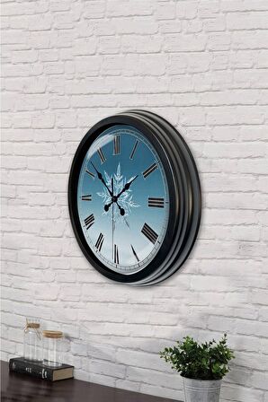 40 Cm Siyah Metal Kar Tanesi Duvar Saati