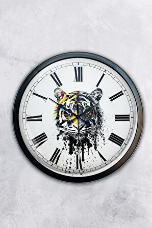 40 Cm Siyah Metal Kaplan Duvar Saati