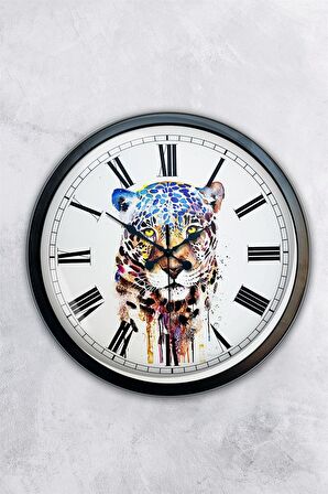 40 Cm Siyah Metal Kaplan Duvar Saati