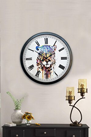 40 Cm Siyah Metal Kaplan Duvar Saati