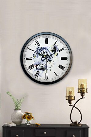 40 Cm Siyah Metal Kaplan Duvar Saati