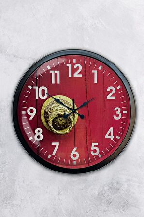 40 Cm Siyah Metal Kapı Duvar Saati