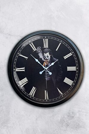 40 Cm Siyah Metal Joker Duvar Saati