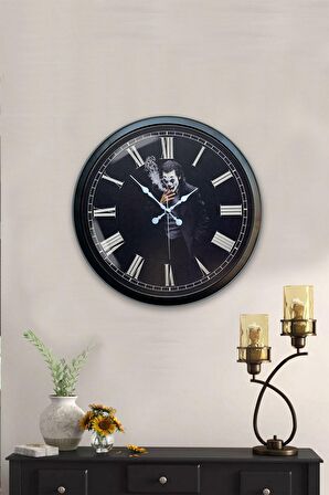 40 Cm Siyah Metal Joker Duvar Saati